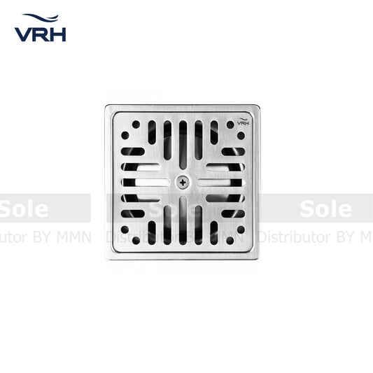 VRH Square Floor Drain, Size 4 Inch, Stainless Steel- FUVHU.W002AS