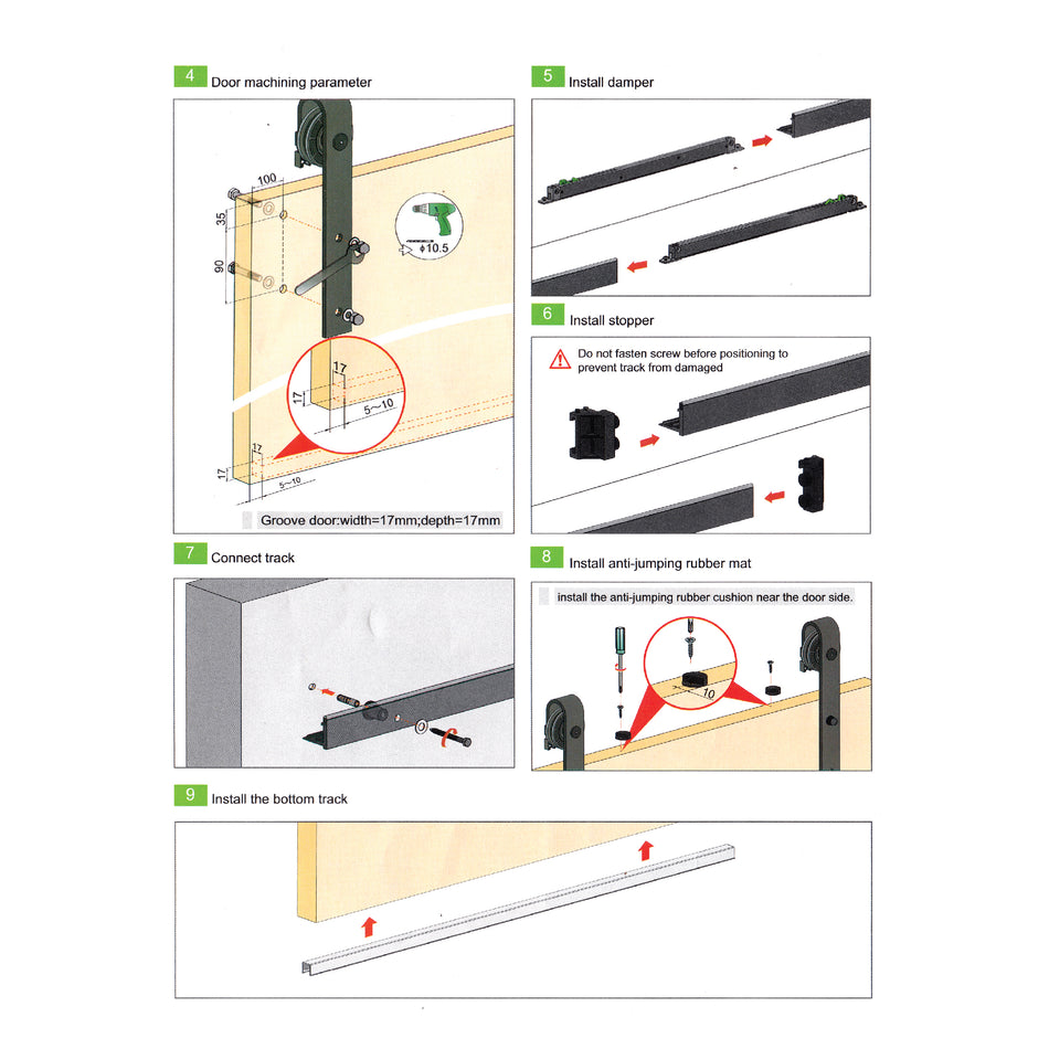 Opk Barn Sliding Roller Set only With Soft Closing , Door Weight 70-80Kg  - OPKCJ12233B