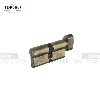 Oro & Oro Bathroom Turn & Coin Cylinder Size 70mm Matt Stain Nickel, Matt Antique Brass & MBN Finish - OROBK70