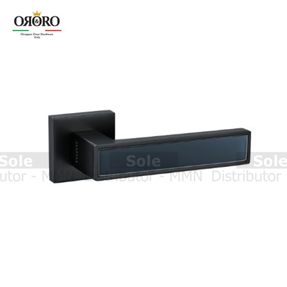 Oro & Oro Main Door Lever Handle With Key Holes Prestige Black & Black Stylish Grey Finish - ORO20414E
