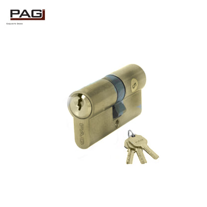Pag Double side Key Cylinder 70mm Stainless Steel & Antique Brass Finish - DSK70