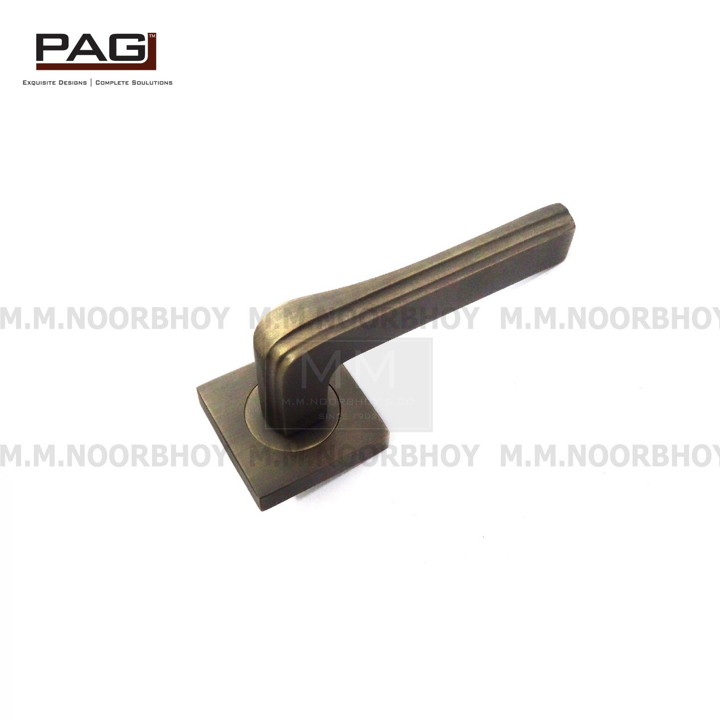 Pag Main Door Lever Handle With Key Holes , Brass Antique Bronze & Chrome Polish Finish - G95126