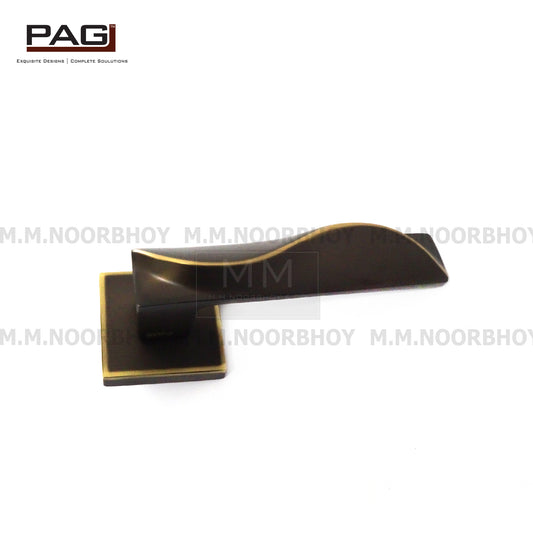 Pag Main Door Lever Handle With Key Holes , Size 38x140mm , Brass Bronze Matt Finish - G95141BM