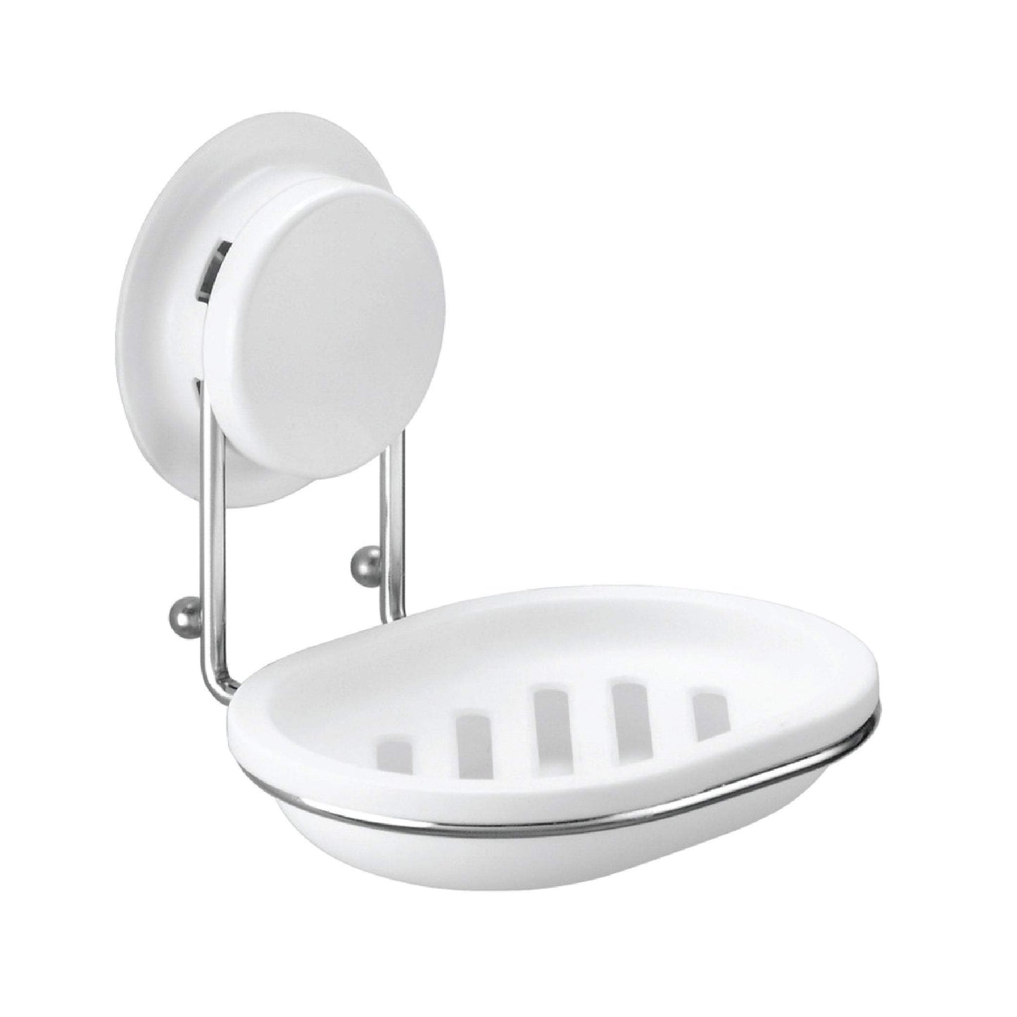 Suction Soap Holder 260001 was designed with a plastic draining soap dish,  can be mounted with suction or glue for bathroom or toilet. You can easy to fix on the wall, put soap on it without the mess.