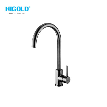 Higold Kitchen Faucet Cold & Hot Water Dimension 205x378mm Stainless Steel Black Colour - HG980136