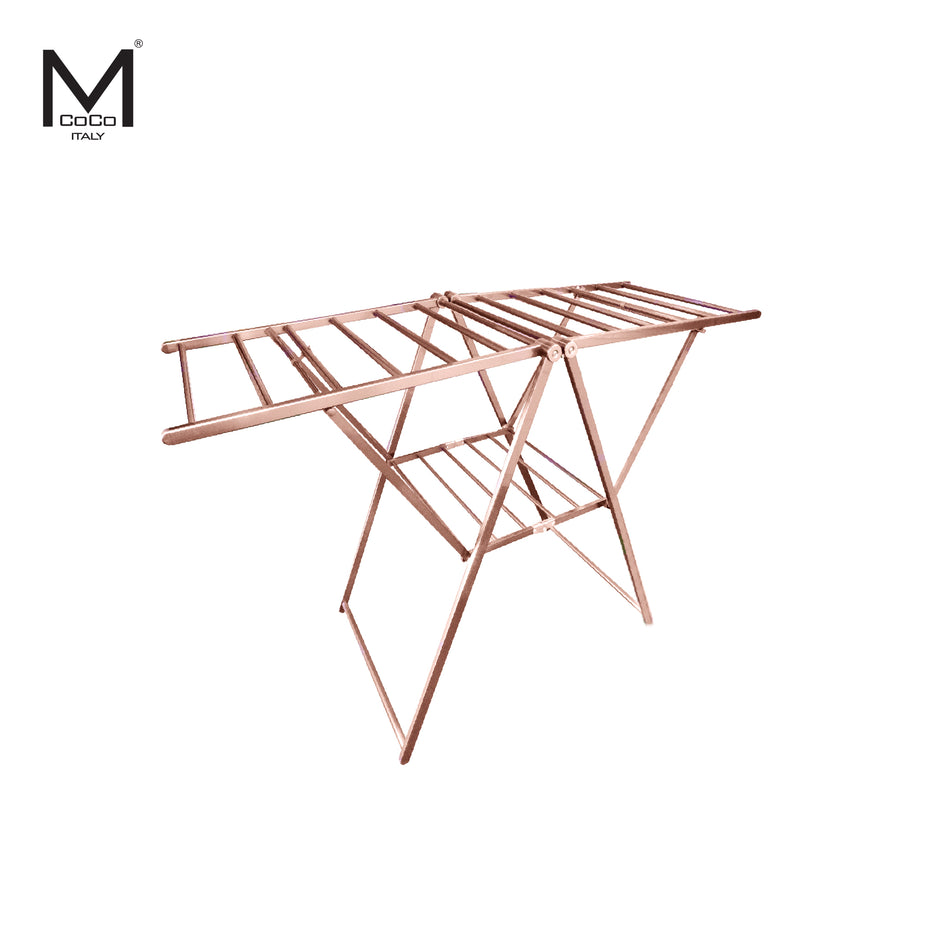 Mcoco Home Foldable Standing Cloth Rack Dimension 22x63x42 Inches Aluminium White, Green & Pink Colour - 1696