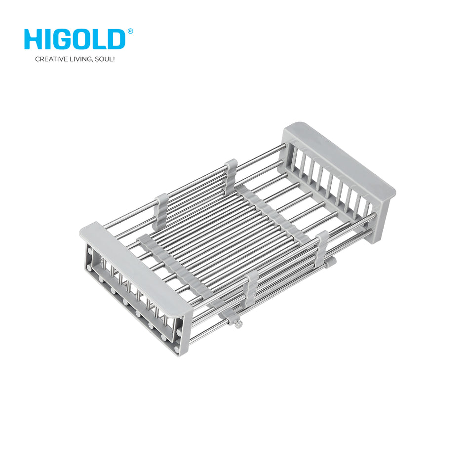 Higold Sink Top Wire Basket Dimension 372x227x90mm Gray & Black Colour - HG984