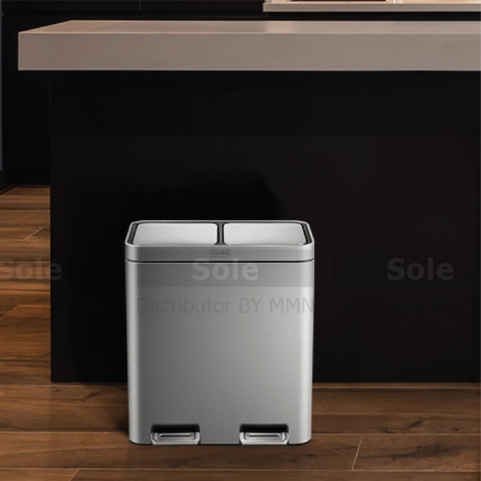 Upella Compartments Waste Sorting Bin 42 & 28 Liter Stainless Steel - FUNDA