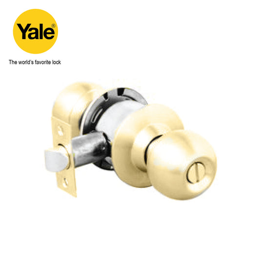 Yale Knobset Ball Lock 60mm නානකාමරය, ඔප දැමූ පිත්තල පසුතලය - VCA5122NUS