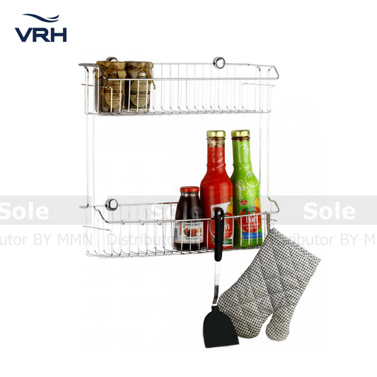 VRH Multi-Purpose Wireware 2 Shelf Wallmount Rack, Size 120x450x410mm, Stainless Steel - FWMNW-A102EK (HW102-W102E)