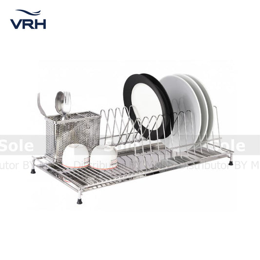 VRH Wireware Stand Dish Rack With Cutlery Holder, Size 260x530x170mm, Stainless Steel - HW106.W106O