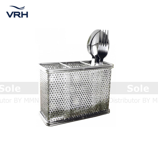 VRH Square Cutlery Holder Wallmount, Size 65x155x115mm, Stainless Steel  - HW106.W10601