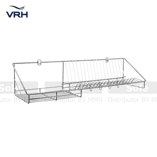 VRH Single Shelf Wallmount Hanging Dish Rack, Size 215x800x180mm, Stainless Steel- HWHOY.H106D6 (FWMNY-H106D6)