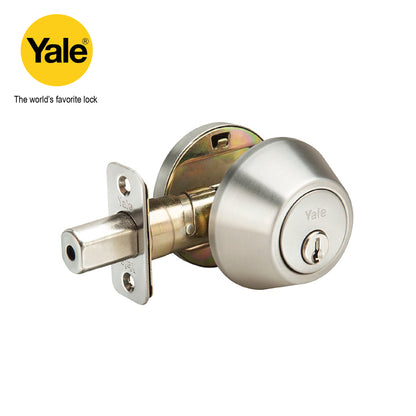 Yale Dead Bolt Lock Unlatch (2 Side key) Polished Brass & Satin Stainless Steel- V8121US