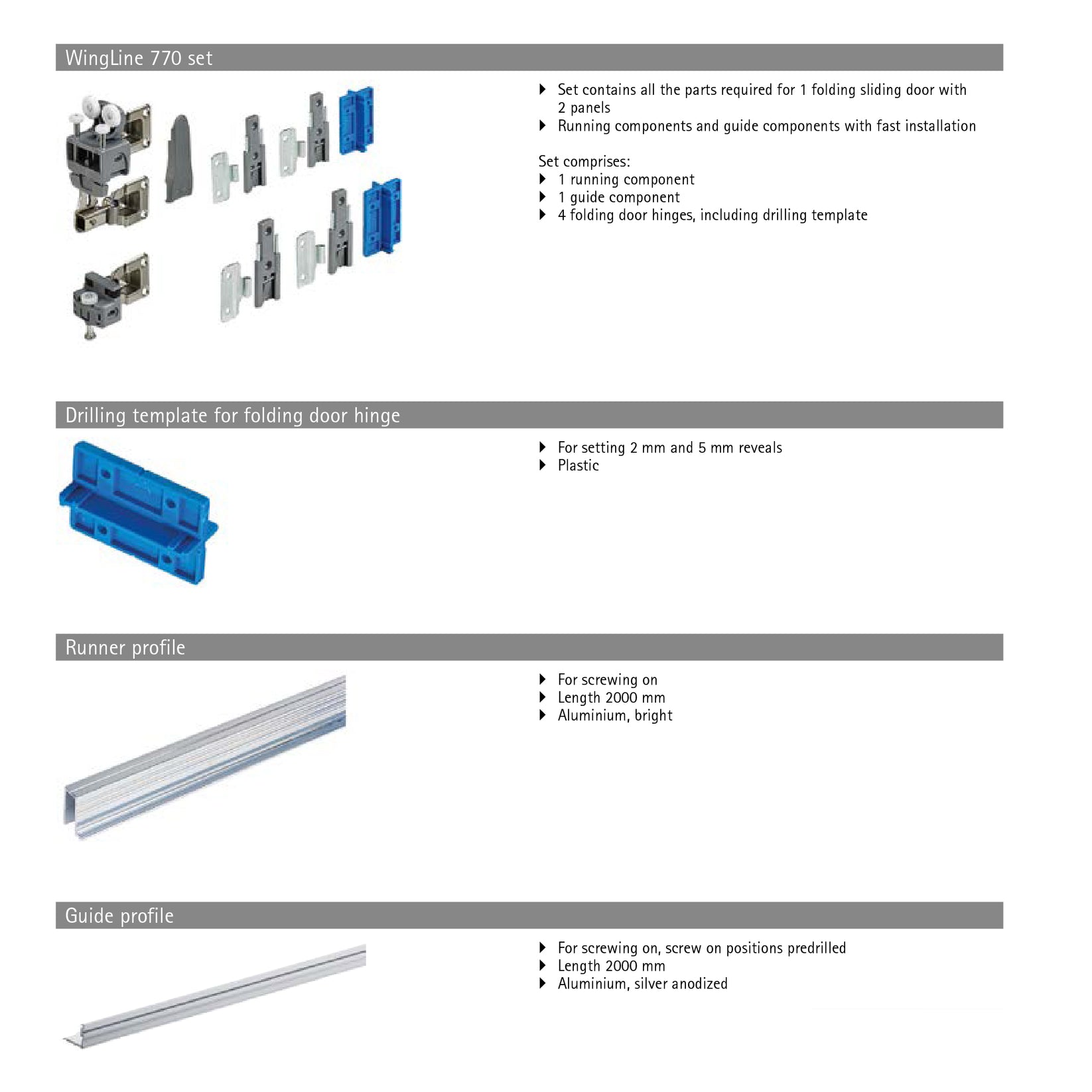 Hettich WINGLINE 77 / 770 FOLDING DOOR SYSTEM M. M. Noorbhoy & Co (Pvt) Ltd