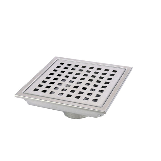 Mcoco Water Gully Cover Square Non-Return, Size 6x6 Inches, Stainless Steel Finish - GCGAL6NRTN