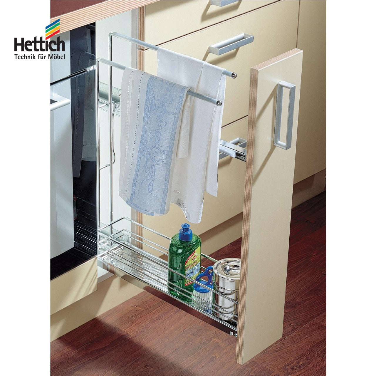 Hettich Pullout Towel Holder For Cabinet Width 150mm, Chrome Plated - HT929209400