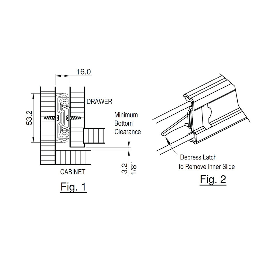 Ebco Heavy Duty Drawer Slides Load Capacity 90Kg, Sizes 600mm & 750mm ...