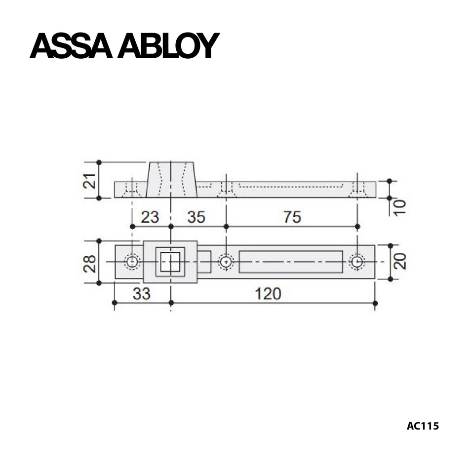 ASSA ABLOY Reversible Bottom Arm Italian Spindle & Double Action Top Pivot - AC115+AC8