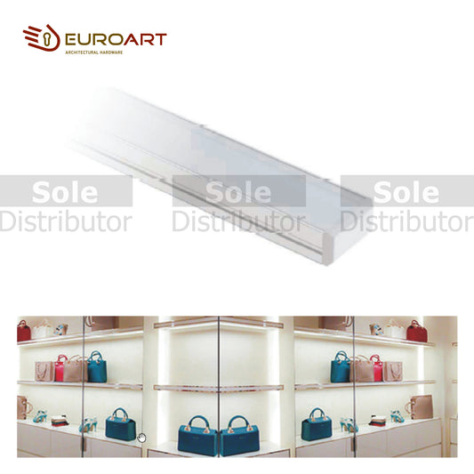 Euroart ඇලුමිනියම් recessed Profile, 2.5Mtr. 1 PC End Cap සමඟ - EA-AP46M + EA-EC46