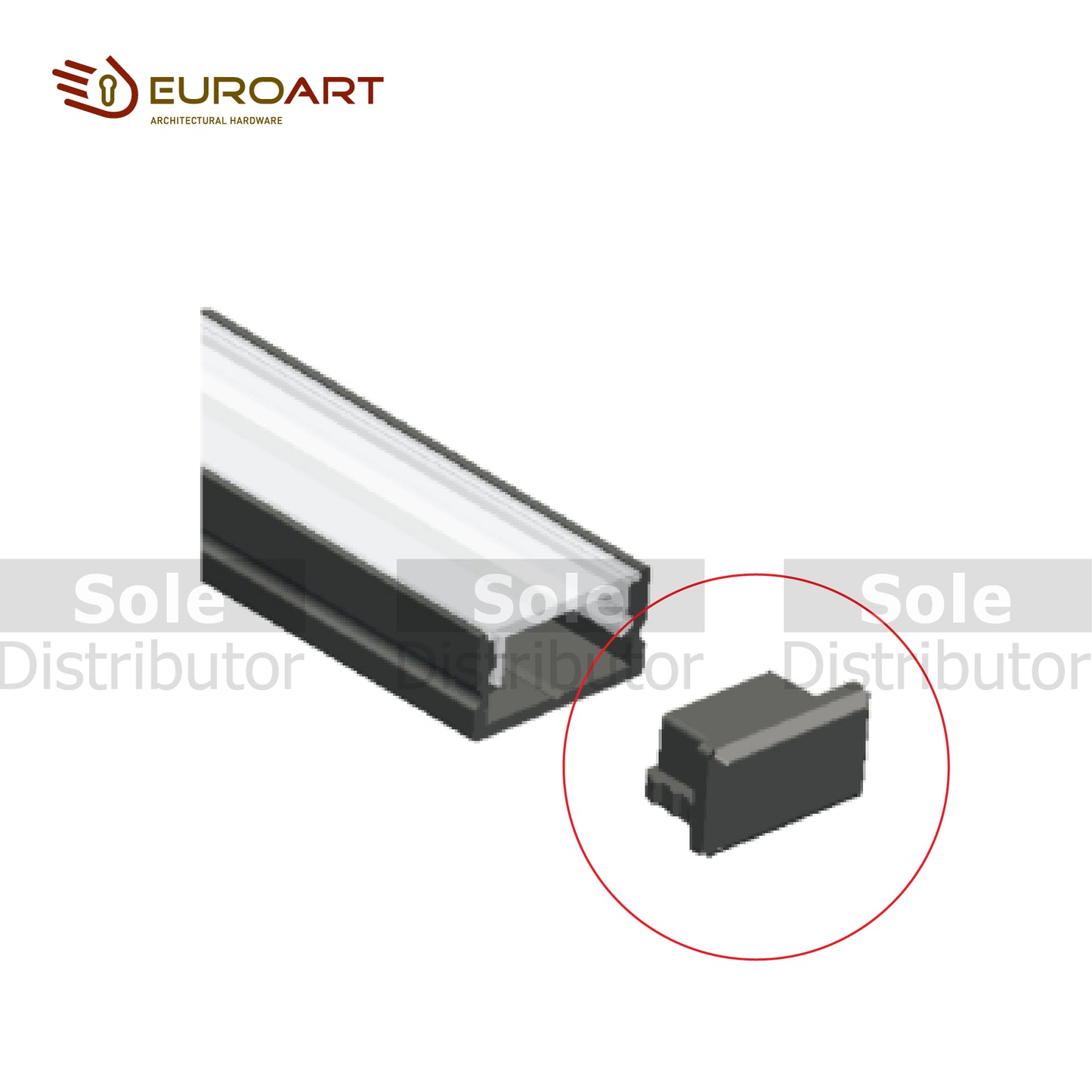 EuroArt Aluminum Recessed Profile End Cap - Each - EA-EC46 (EA-AP46)