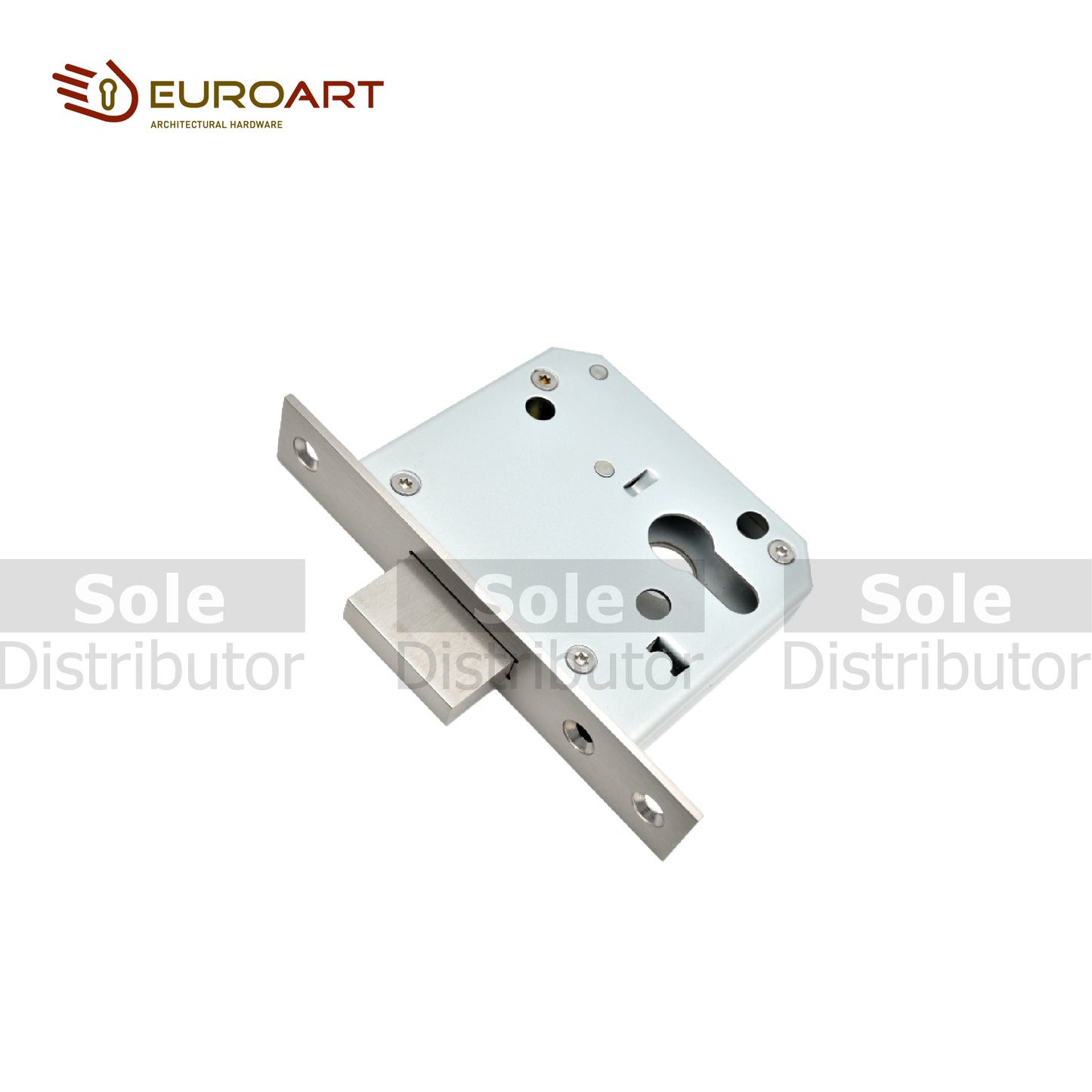 Euroart DIN Flat Dead lock Body,55mm Backset, Finish Satin Stainless Steel - FD0055EP/SSS