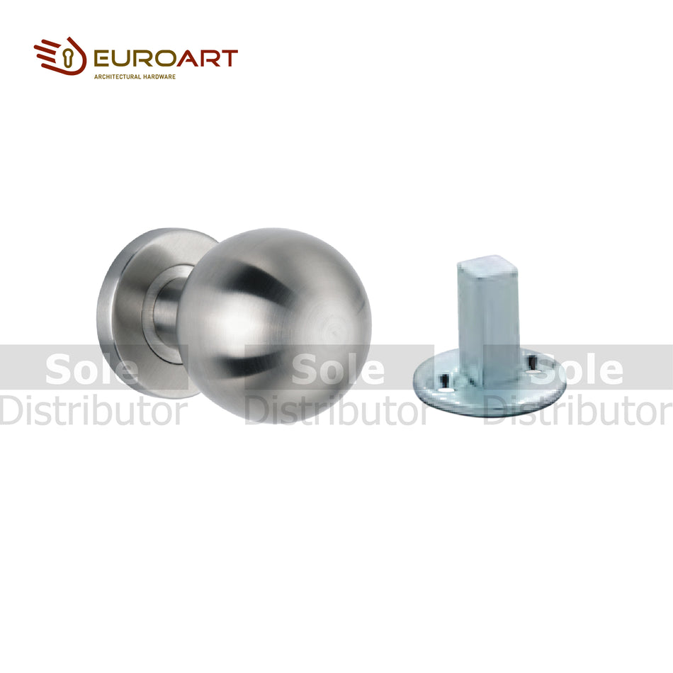 EuroArt Door Knob With Sash Stainless Steel - MKS201+TS35