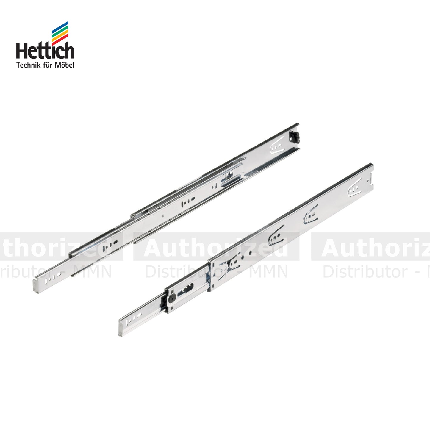 Hettich Drawer Railing Soft Closing, Sizes 14,16,18 & 20 Inches, Galvanised Steel - HT930345