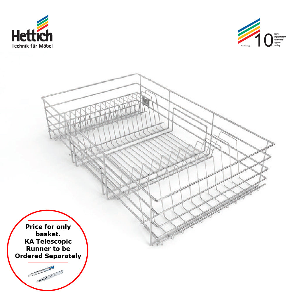 Hettich Cargotech M Thali / Jar Wire Basket (Plate Rack), Size 836x500x200, Stainless Steel - HT919432200