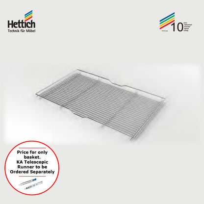 Hettich Pull Out Shelf, Depth 500mm, Width 536 & 836mm, Chrome Plated - HT920934