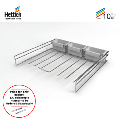 Hettich Cargo Trouser Pull Out W-536 & 836mm, Chrome Plated - HT922109800 / HT923689800