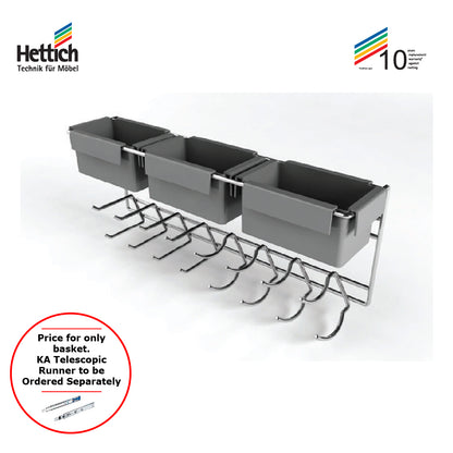 Hettich Cargo Tie & Belt Pull Out, Size 500x100mm, Chrome Plated - HT922109900