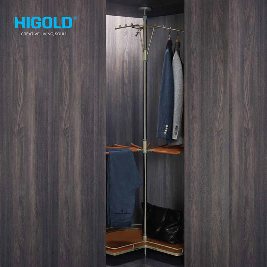 Higold 3 In 1 Corner Rack Top Hanging Rack Dimension 810x1900-2100mm Orange & Cobalt Colour - HG703551