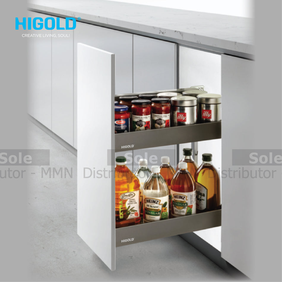 Higold Two Layers Storage Pullout Right Side Mounting Shearer Style BPO, Cabinet 2000mm, Matt Gray - HG304307R