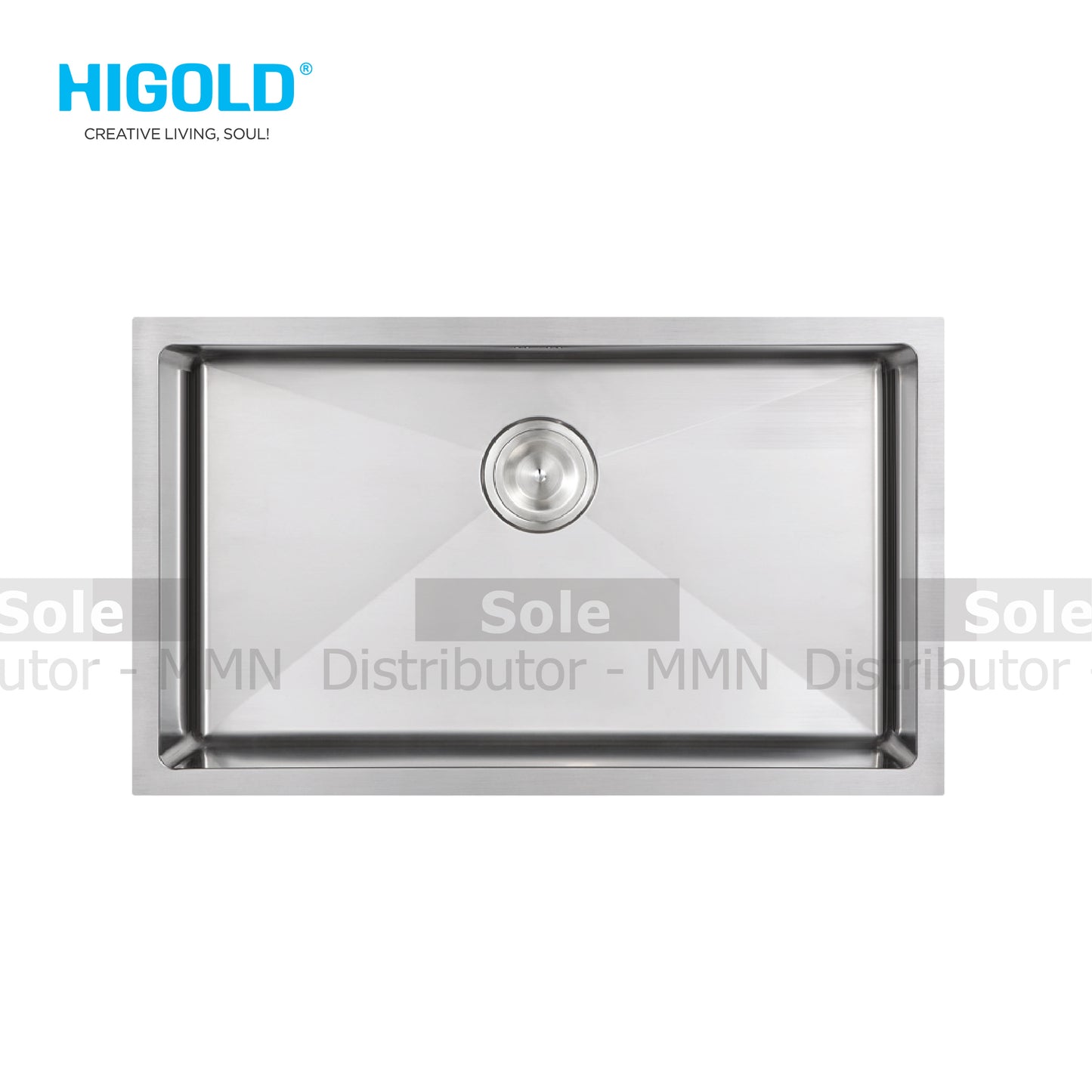 Higold Sink Single Bowl Undermount Dimension 760x450x205mm Stainless Steel Finish  - HG902008