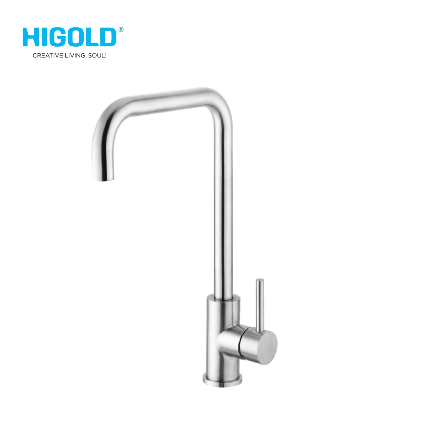 Higold Kitchen Faucet Cold & Hot With Mingdi Cartridge Dimension 190x337mm Stainless Steel Finish - HG980104