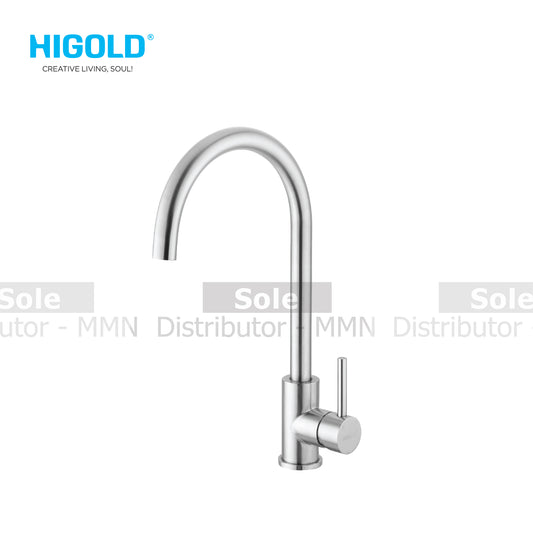 Higold Kitchen Faucet Cold & Hot Water  Dimension 205x378mm Stainless Steel Finish - HG980106