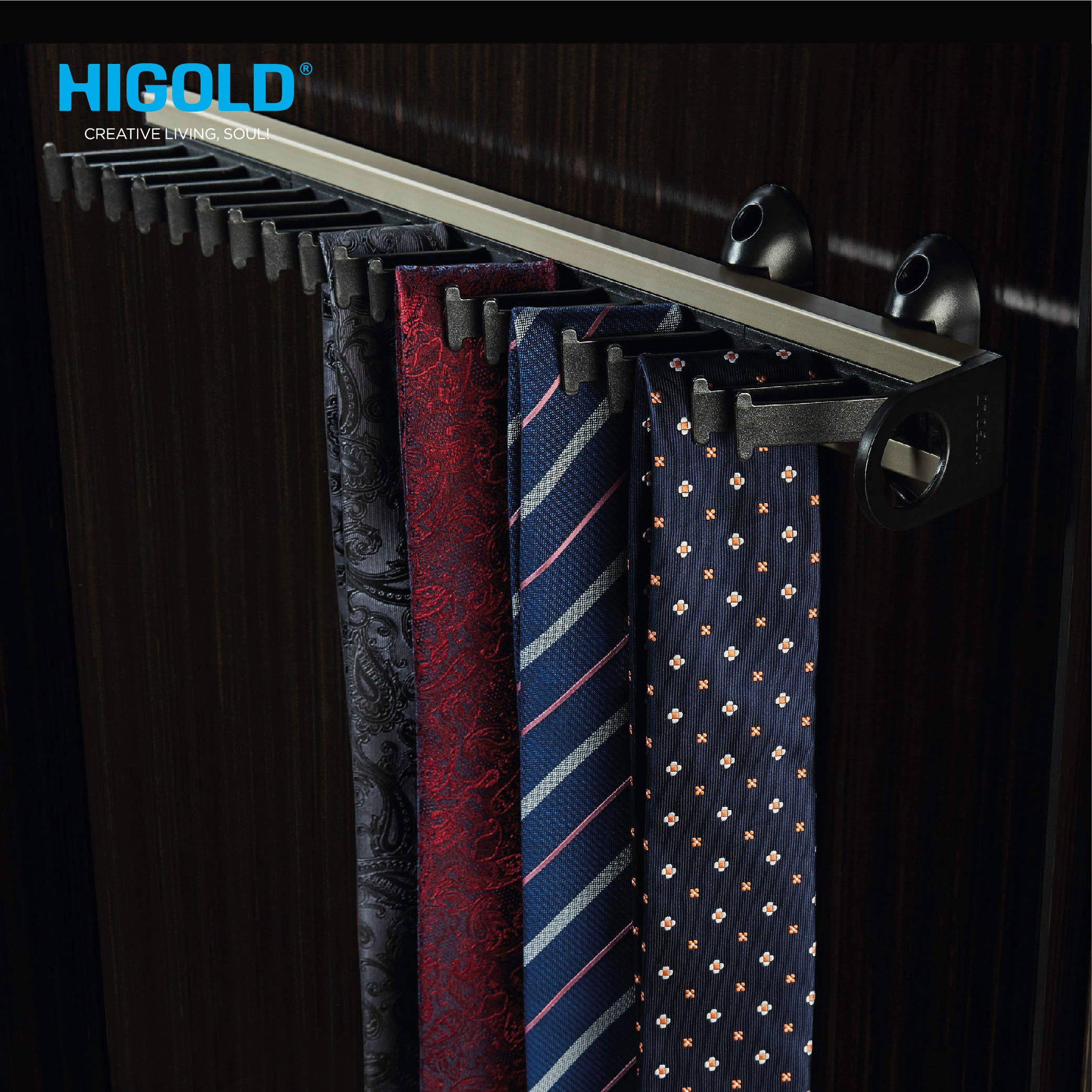 High Tie Rack Higold Armani Tie Rack Dimension 82x446x95mm Cobalt Platinum Colour ...