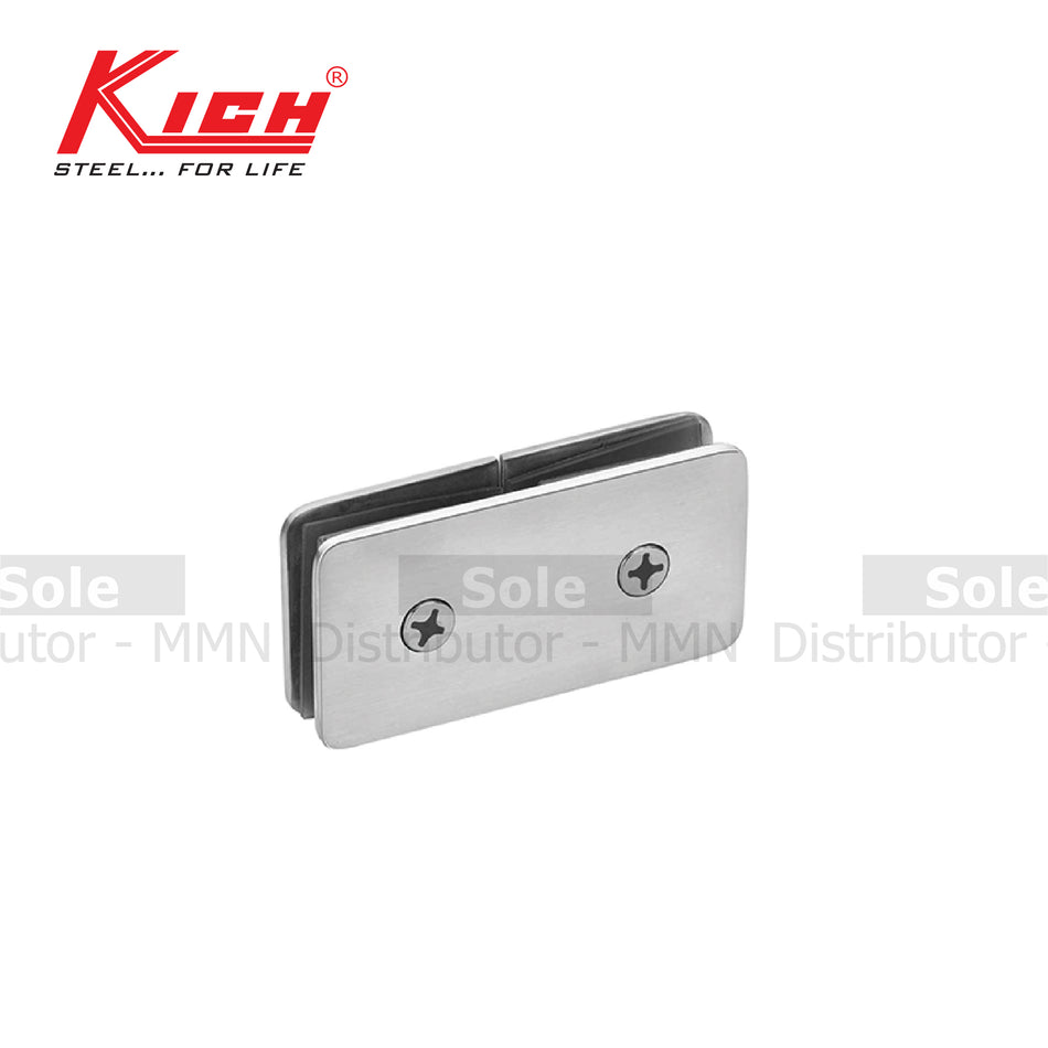 Kich Glass Connector Wall To Glass & Glass to Glass 180 Degree , Stainless Steel Glossy Finish - KGC1