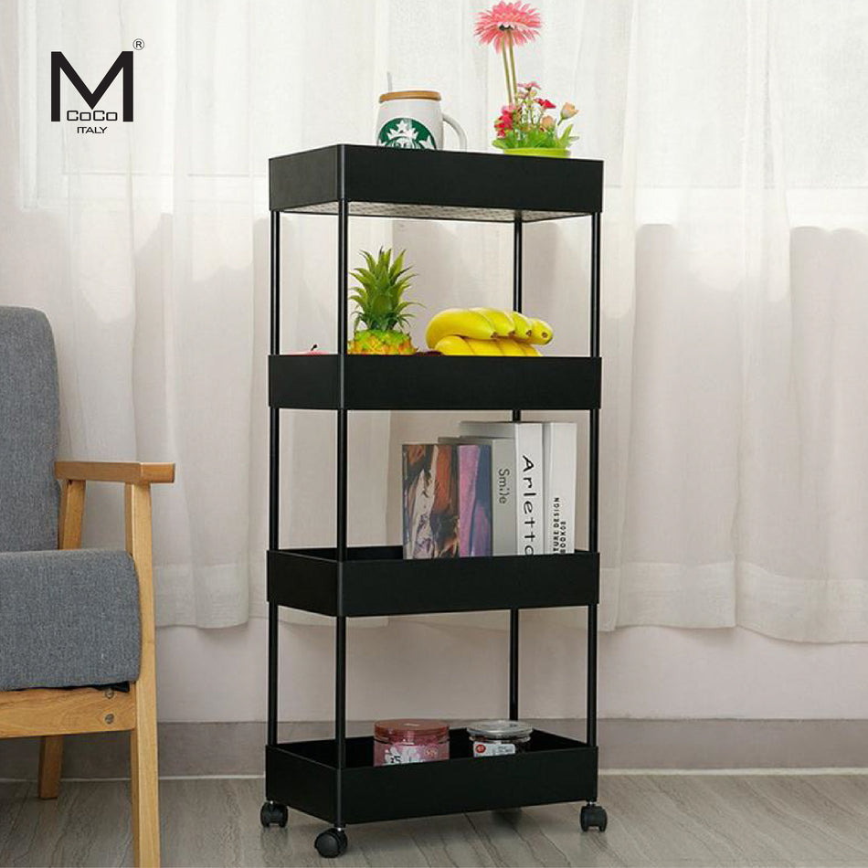 Mcoco Kitchen Multi Functional Storage Trolley Black Colour - BRR