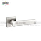 Oro & Oro Main Door Lever Handles On Straight Square Rose With 2 Key Holes Matt Satin Nickel, Matt Antique Brass & Titanium Finish - ORO10815E
