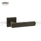 Oro & Oro Main Door Lever Handles On Straight Square Rose With 2 Key Holes Matt Satin Nickel, Matt Antique Brass & Titanium Finish - ORO10815E