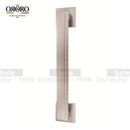 Oro & Oro Main Door Pull Handle Size 10.5 Inches Matt Antique Brass & Matt Satin Nickel Finish (Each) - ORO106SCR14E