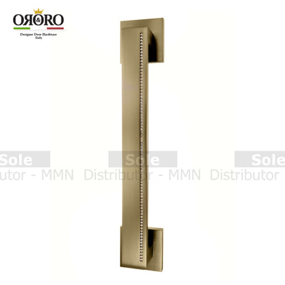 Oro & Oro Main Door Pull Handle Size 10.5 Inches Matt Antique Brass & Matt Satin Nickel Finish (Each) - ORO106SCR14E