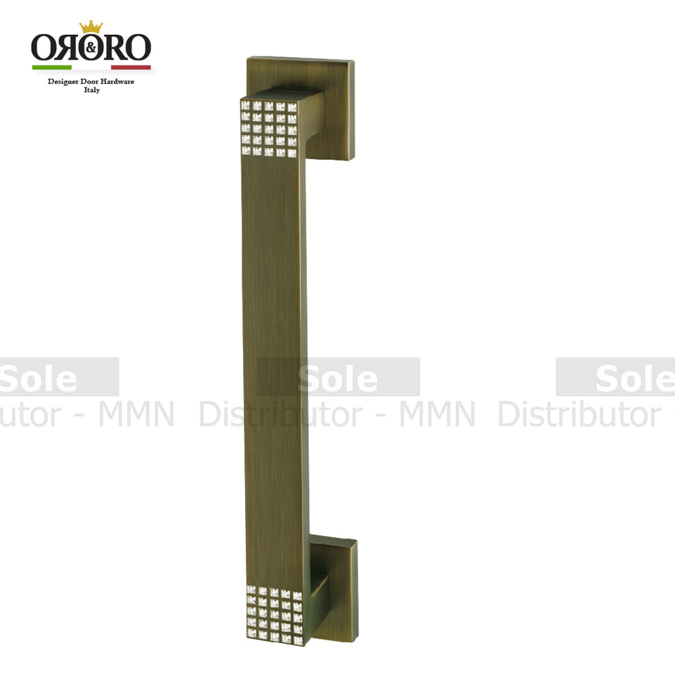 Oro & Oro Main Door Pull Handle Size 10.5 Inches Matt Antique Brass & Matt Satin Nickel Finish (Each)- ORO107SCR15E
