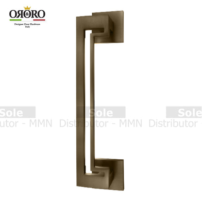 Oro & Oro Main Door Pull Handle Size 12 Inches Matt Antique Brass & Matt Satin Nickel Finish (Each) - ORO032S14E