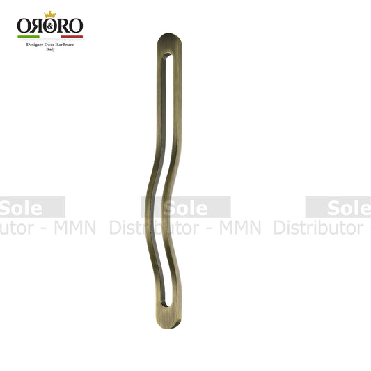 Oro & Oro Main Door Pull Handle Size 18 Inches Matt Antique Brass & Matt Satin Nickel Finish (Each) - OROL07